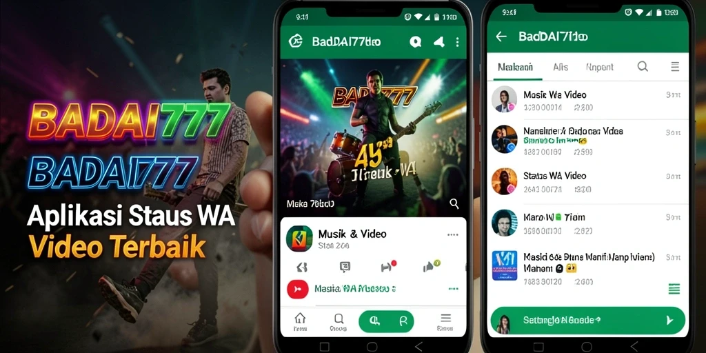 Tampilan aplikasi BADAI777 untuk Status WA Video yang menawan.