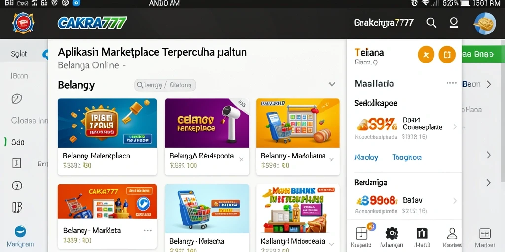 Antarmuka CAKRA777 menampilkan kemudahan belanja produk online.