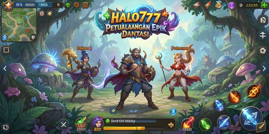 Tampilan menarik antarmuka pengguna HALO777 dalam dunia RPG.