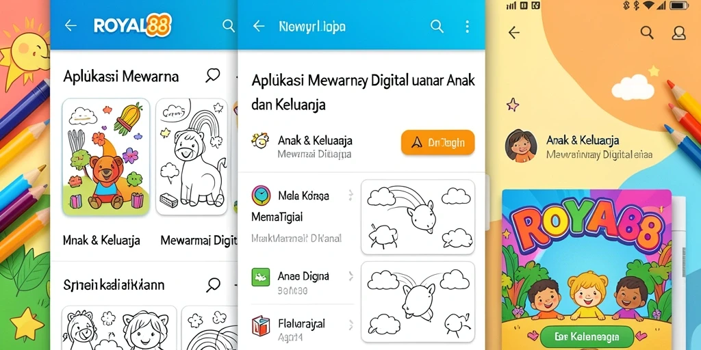Antarmuka aplikasi ROYAL88 yang menarik untuk mewarnai.
