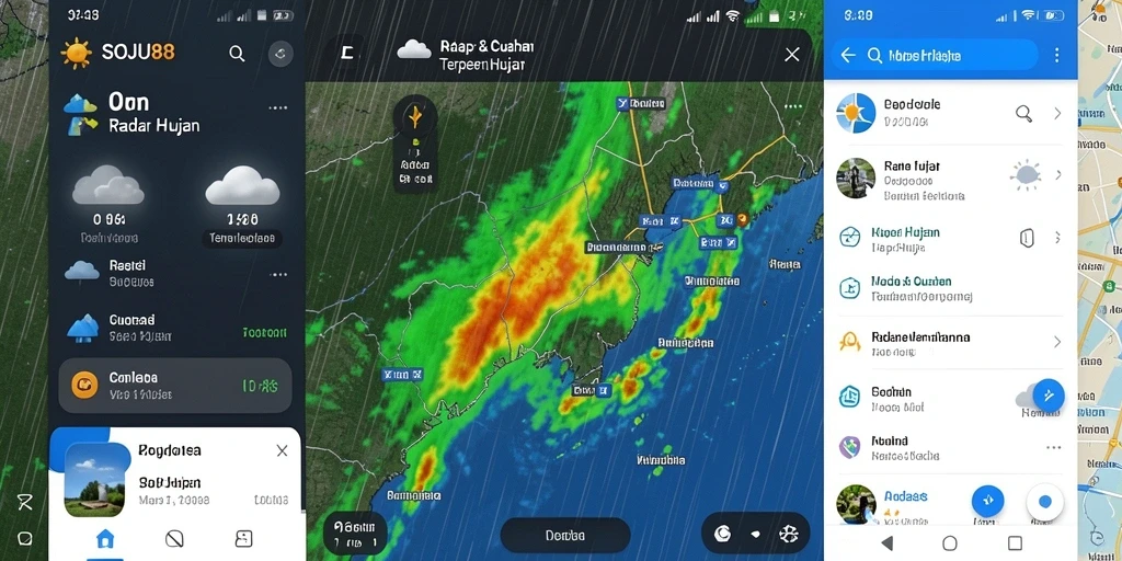 Antarmuka aplikasi SOJU88 menampilkan radar hujan dengan jelas dan informatif.