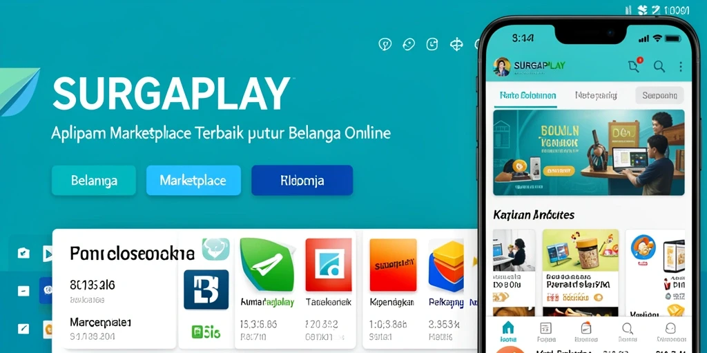 Tampilan antarmuka aplikasi SURGAPLAY yang user-friendly untuk belanja.