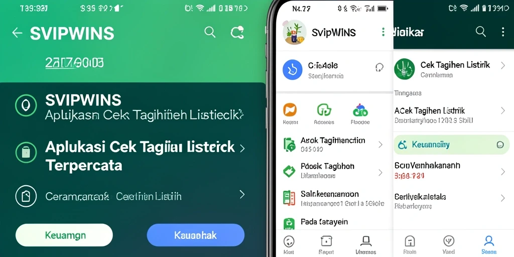 Antarmuka aplikasi SVIPWINS untuk cek tagihan listrik yang user-friendly.